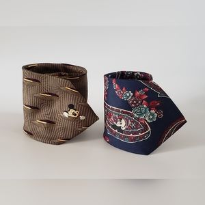 Two Walt Disney World 100% Silk Men's Ties